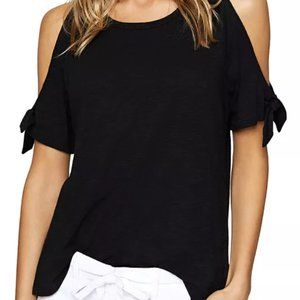 Sanctuary Lou-Lou Cold Shoulder Top Black Small